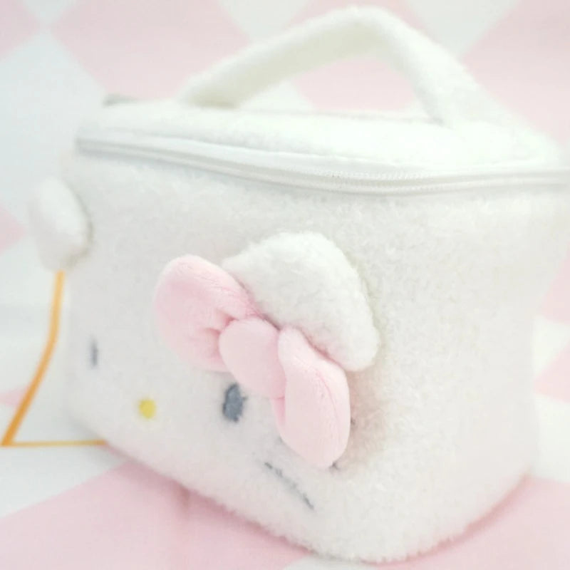 Sanrio Hello Kitty Plush Cosmetic Bag Cute Kuromi My Melody Zipper Large Women Travel Make Up Toiletry Bag Washing Pouch Pouch Sanrio Hello Kitty Plush Cosmetic Bag Cute Kuromi My Melody Zipper Large Women Travel Make Up Toiletry Bag Washing Pouch Pouch